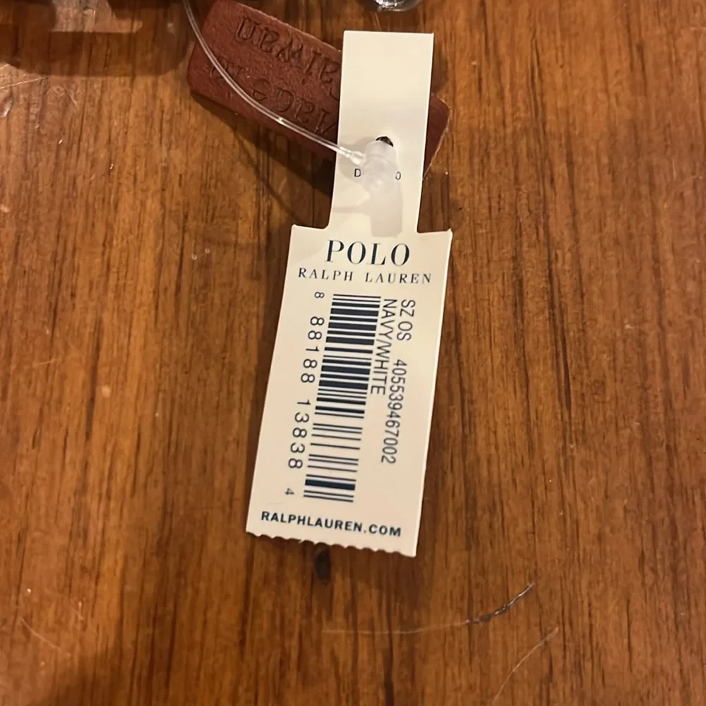 Polo Ralph Lauren Nautical Keychain key chain FOB new blue white braided cotton